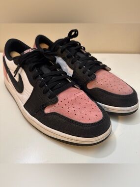 Nike Air Jordan Retro 1 Low Sneakers Bleached Coral Pink, Size 12, CZ0790-061